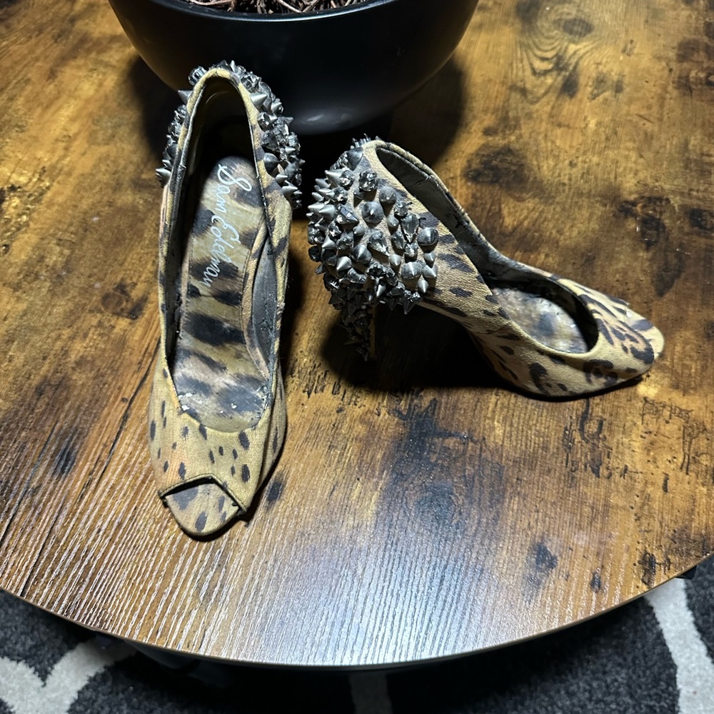 Leopard Print Spiked Heels